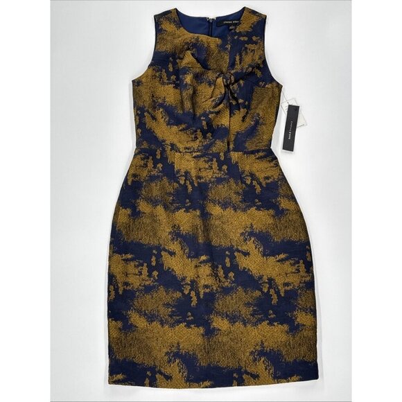 Cynthia Steffe Dresses & Skirts - Cynthia Steffe Sheath Dress Womens 2 Blue Bronze Sleeveless Lined Party $328 NEW
